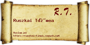 Ruszkai Tímea névjegykártya